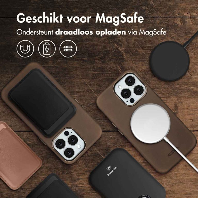 Accezz Vintage Leather Magsafe Backcover Apple iPhone 13 Pro - Rustic Brown - Afbeelding 9