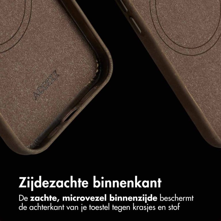 Accezz Vintage Leather Magsafe Backcover Apple iPhone 13 Pro - Rustic Brown - Afbeelding 8