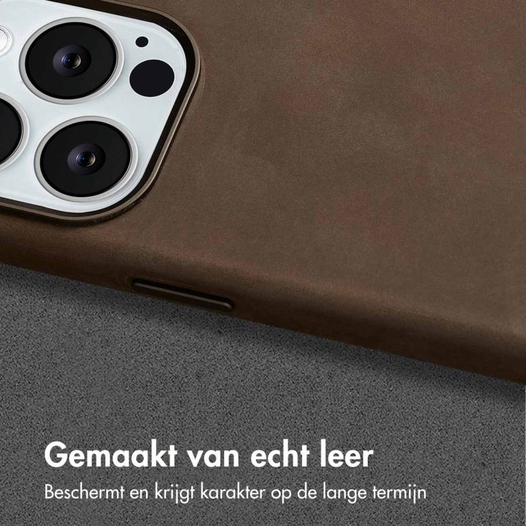 Accezz Vintage Leather Magsafe Backcover Apple iPhone 13 Pro - Rustic Brown - Afbeelding 5