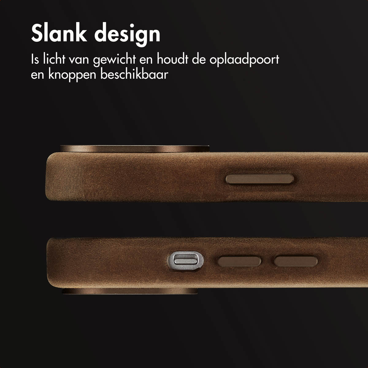 Accezz Vintage Leather Magsafe Backcover Apple iPhone 14 - Rustic Brown - Afbeelding 6