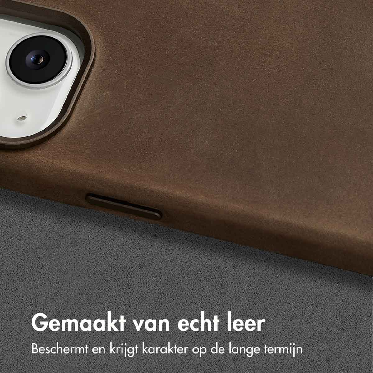 Accezz Vintage Leather Magsafe Backcover Apple iPhone 14 - Rustic Brown - Afbeelding 5