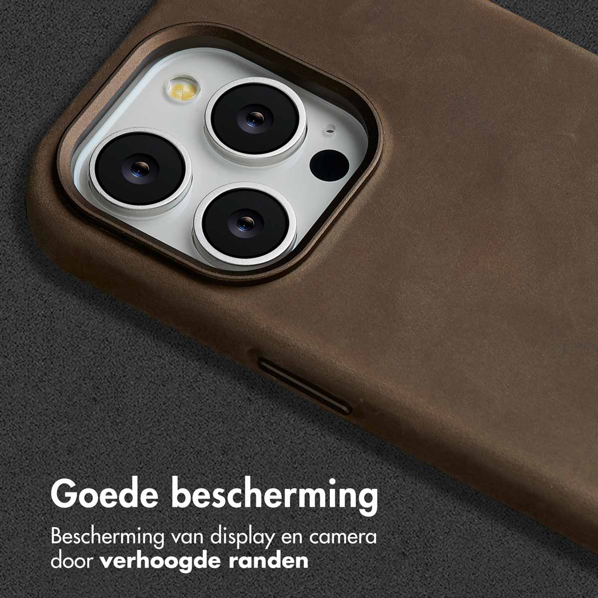 Accezz Vintage Leather Magsafe Backcover Apple iPhone 14 Pro - Rustic Brown - Afbeelding 7