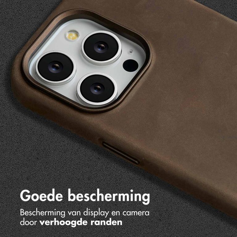 Accezz Vintage Leather Magsafe Backcover iPhone 14 Pro - Rustic Brown - Afbeelding 7