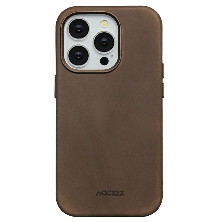 Accezz Vintage Leather Magsafe Backcover iPhone 14 Pro - Rustic Brown - Afbeelding 4