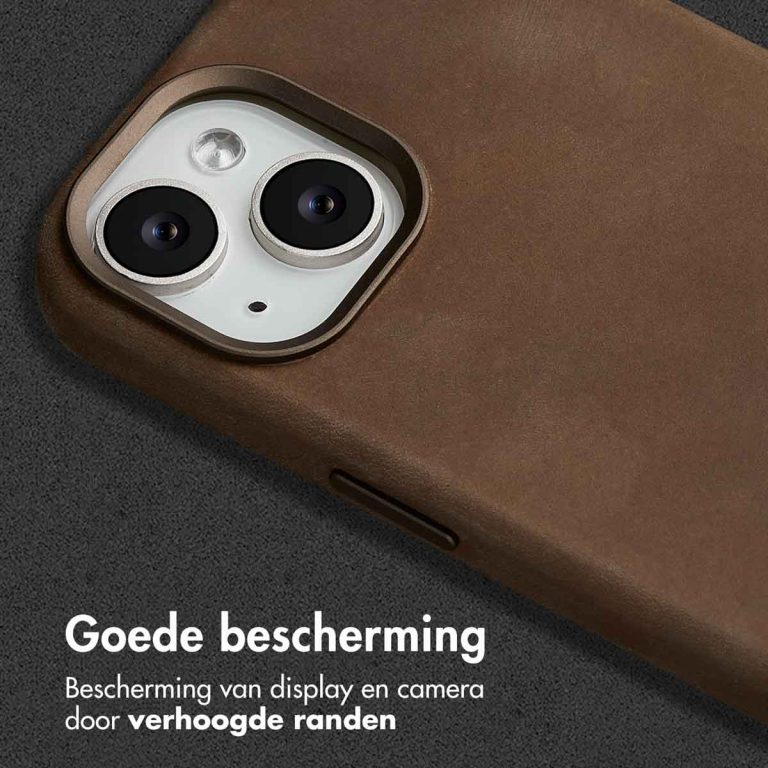 Accezz Vintage Leather Magsafe Backcover iPhone 15 - Rustic Brown - Afbeelding 7