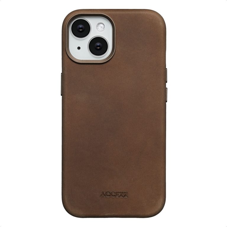 Accezz Vintage Leather Magsafe Backcover iPhone 15 - Rustic Brown - Afbeelding 10