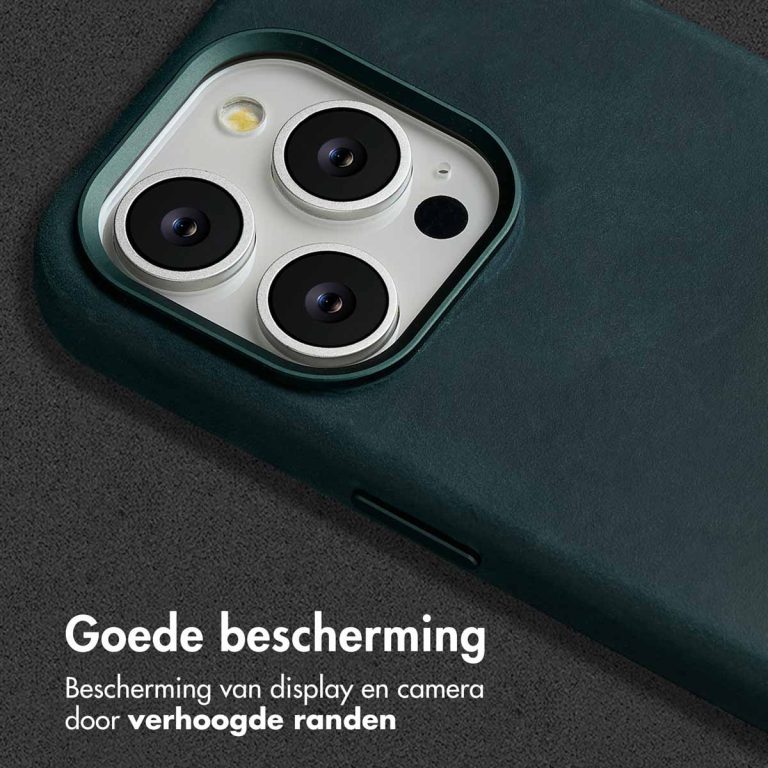 Accezz Vintage Leather Magsafe Backcover iPhone 15 Pro - Smokey Green - Afbeelding 10
