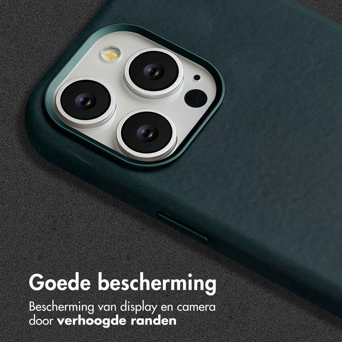 Accezz Vintage Leather Magsafe Backcover Apple iPhone 15 Pro Max - Smokey Green - Afbeelding 10