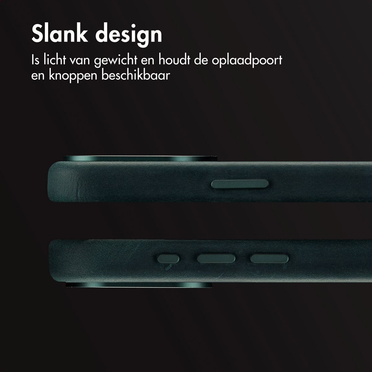 Accezz Vintage Leather Magsafe Backcover Apple iPhone 15 Pro Max - Smokey Green - Afbeelding 9