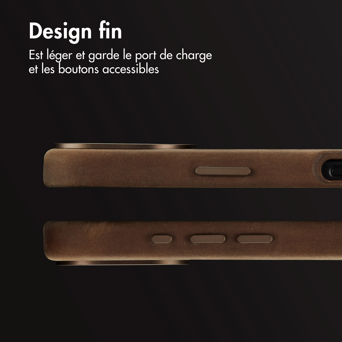 Accezz Vintage Leather Magsafe Backcover Apple iPhone 16 - Rustic Brown - Afbeelding 9