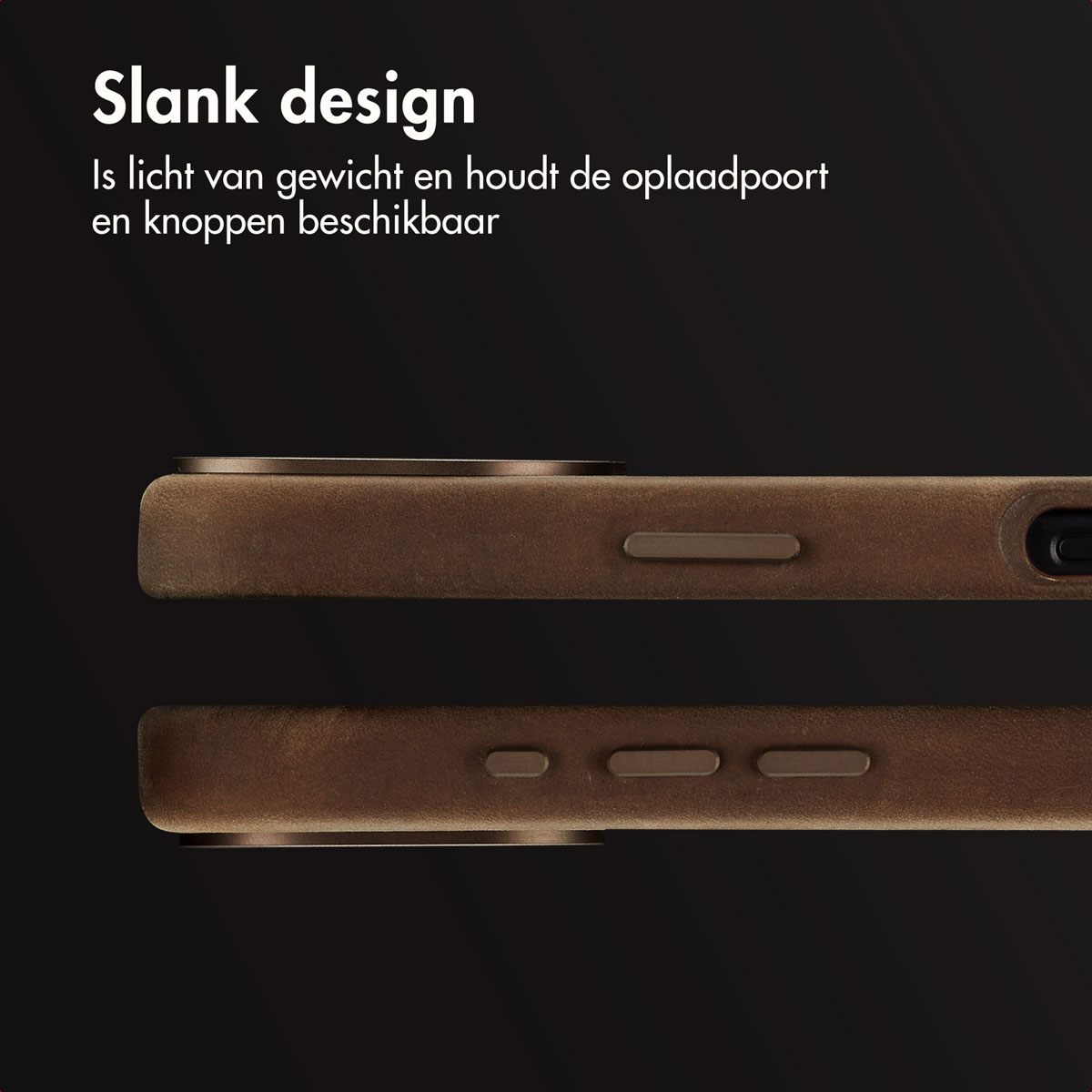 Accezz Vintage Leather Magsafe Backcover Apple iPhone 16 - Rustic Brown - Afbeelding 3