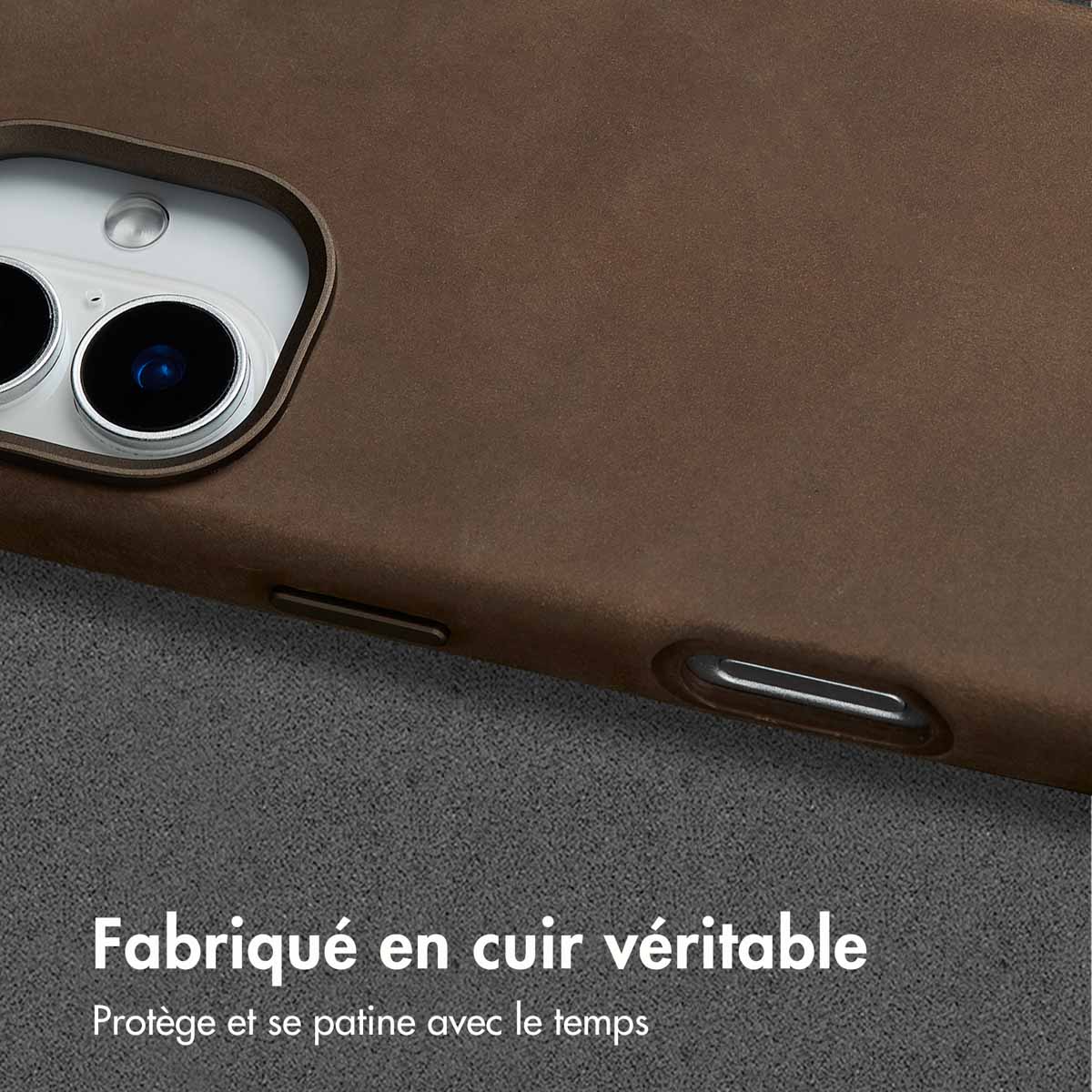 Accezz Vintage Leather Magsafe Backcover Apple iPhone 16 - Rustic Brown - Afbeelding 8