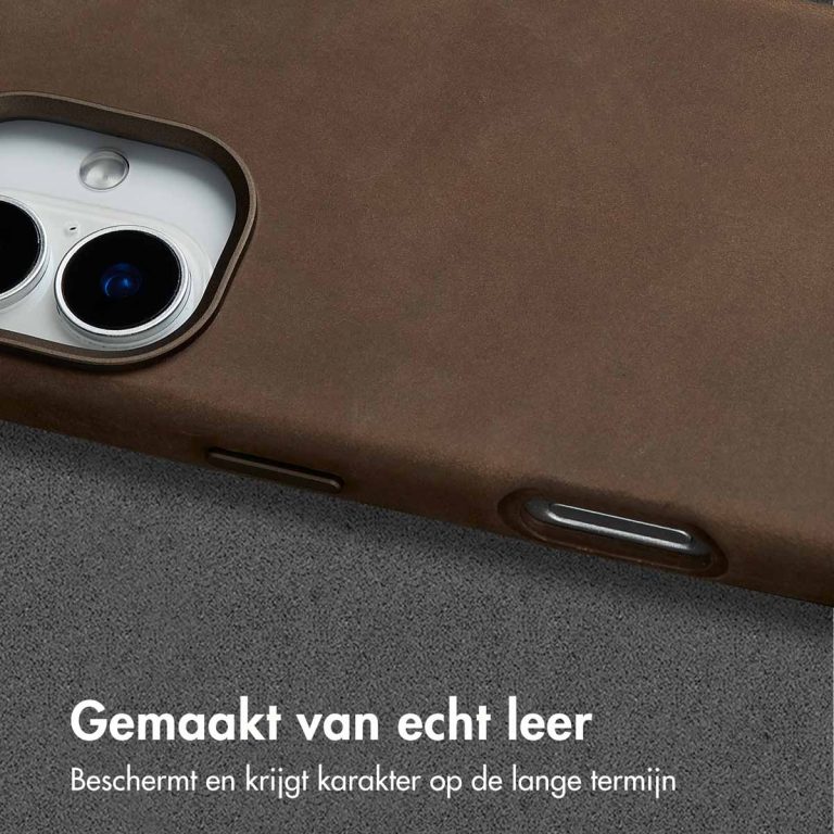 Accezz Vintage Leather Magsafe Backcover Apple iPhone 16 - Rustic Brown - Afbeelding 5