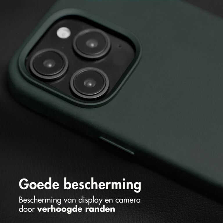 Accezz Vintage Leather MagSafe Backcover Apple iPhone 16 Pro - Smokey Green - Afbeelding 8