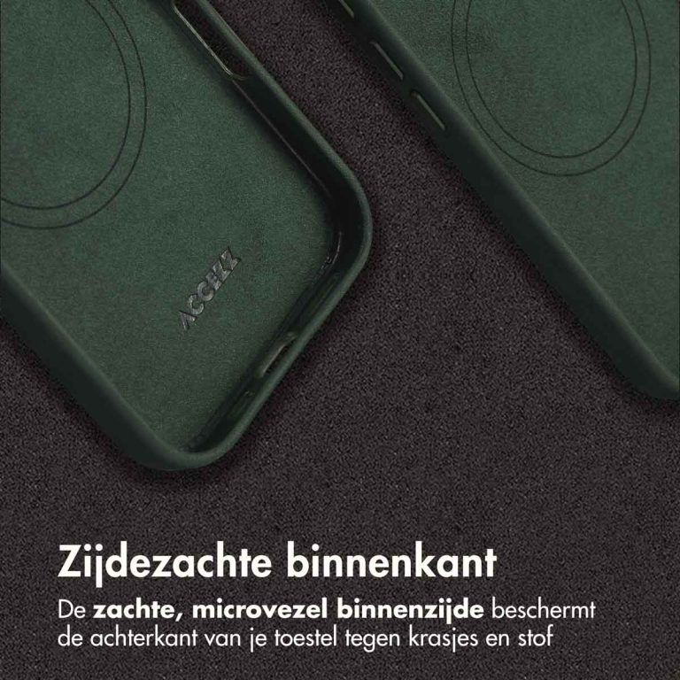 Accezz Vintage Leather Magsafe Backcover Apple iPhone 16 Pro - Smokey Green - Afbeelding 10