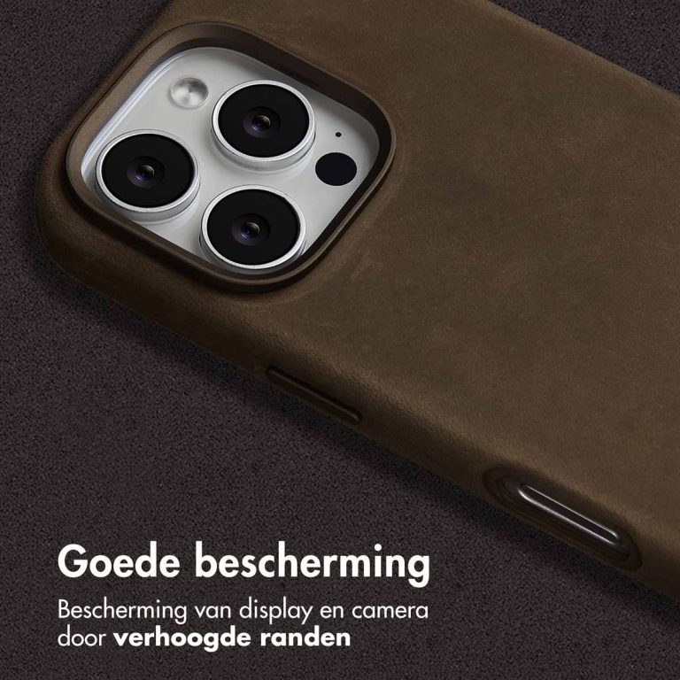 Accezz Vintage Leather Magsafe Backcover Apple iPhone 16 Pro - Rustic Brown - Afbeelding 8