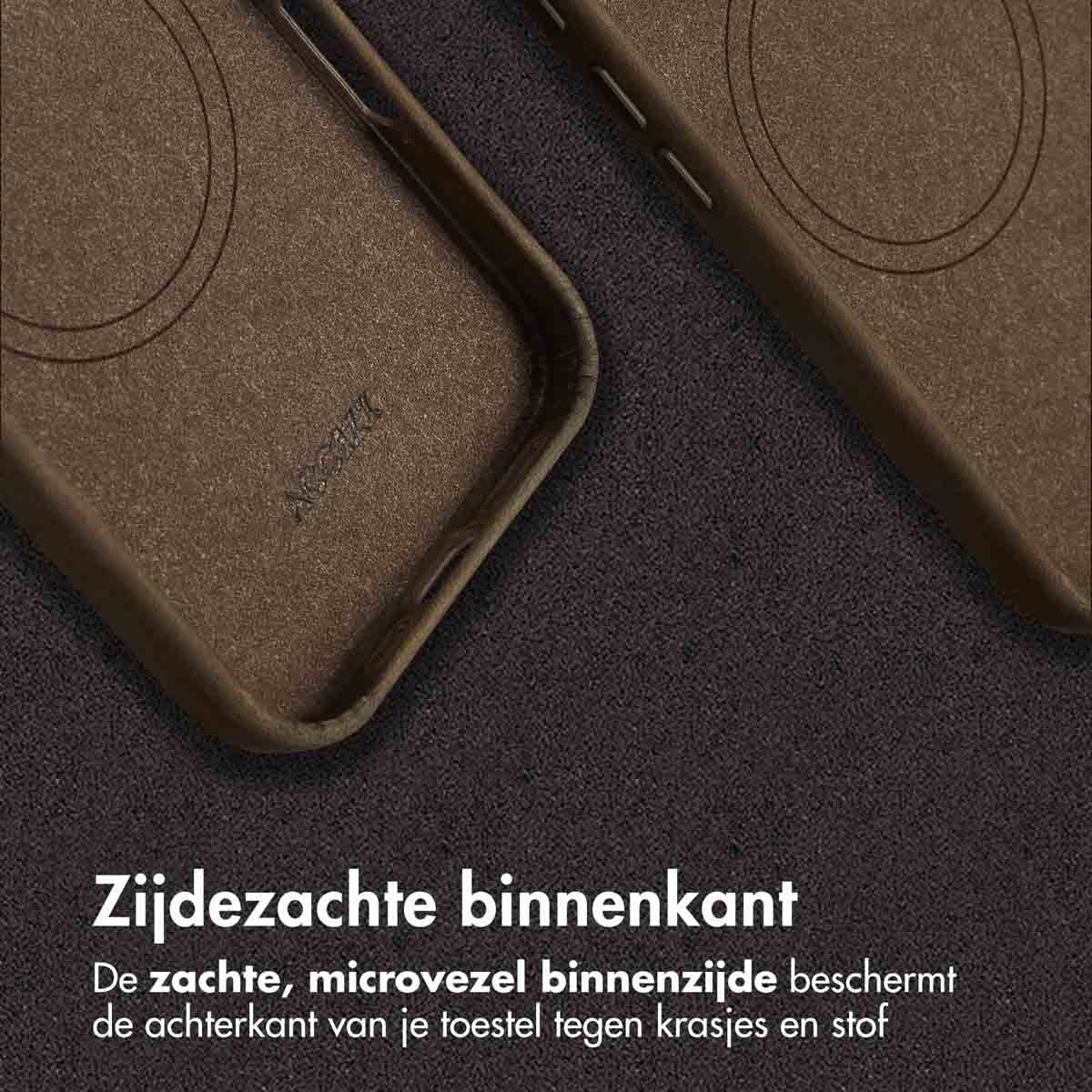 Accezz Vintage Leather Magsafe Backcover Apple iPhone 16 Pro - Rustic Brown - Afbeelding 3