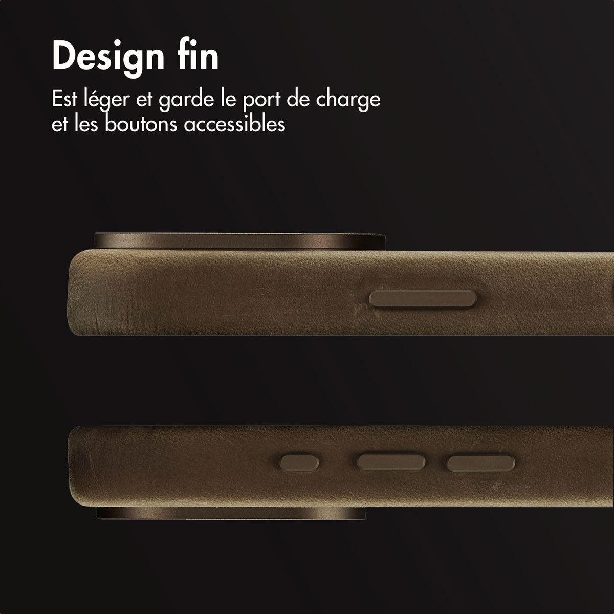 Accezz Vintage Leather Magsafe Backcover Apple iPhone 16 Pro - Rustic Brown - Afbeelding 8