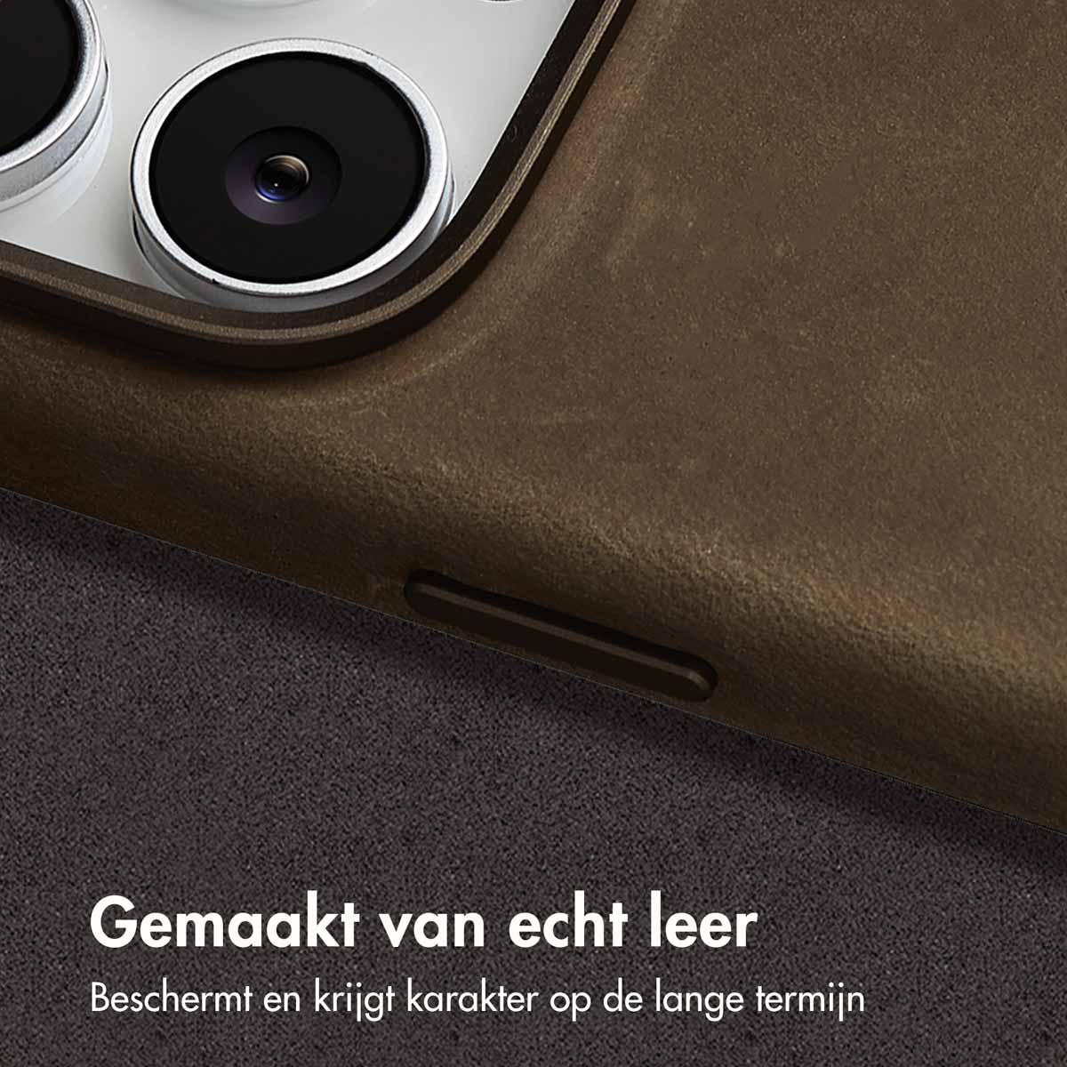 Accezz Vintage Leather Magsafe Backcover Apple iPhone 16 Pro – Rustic Brown