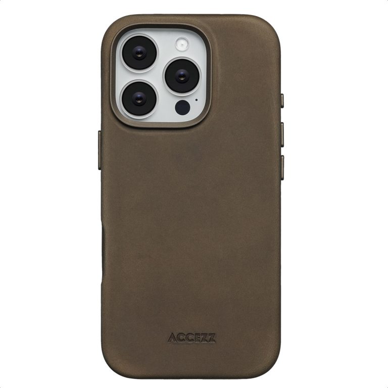 Accezz Vintage Leather Magsafe Backcover Apple iPhone 16 Pro - Rustic Brown - Afbeelding 4