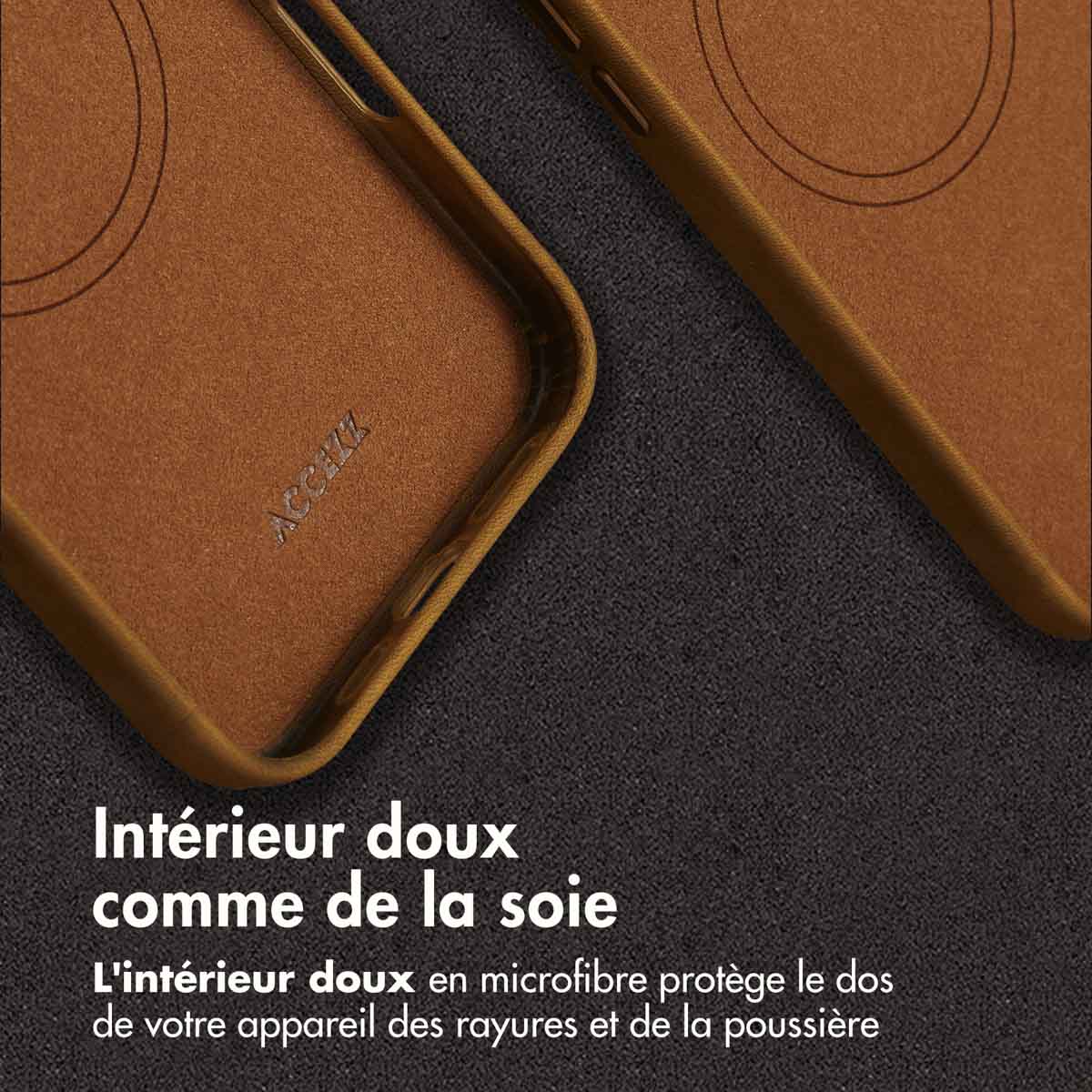 Accezz Vintage Leather Magsafe Backcover Apple iPhone 16 Pro Max - Tabacco Cognac - Afbeelding 9