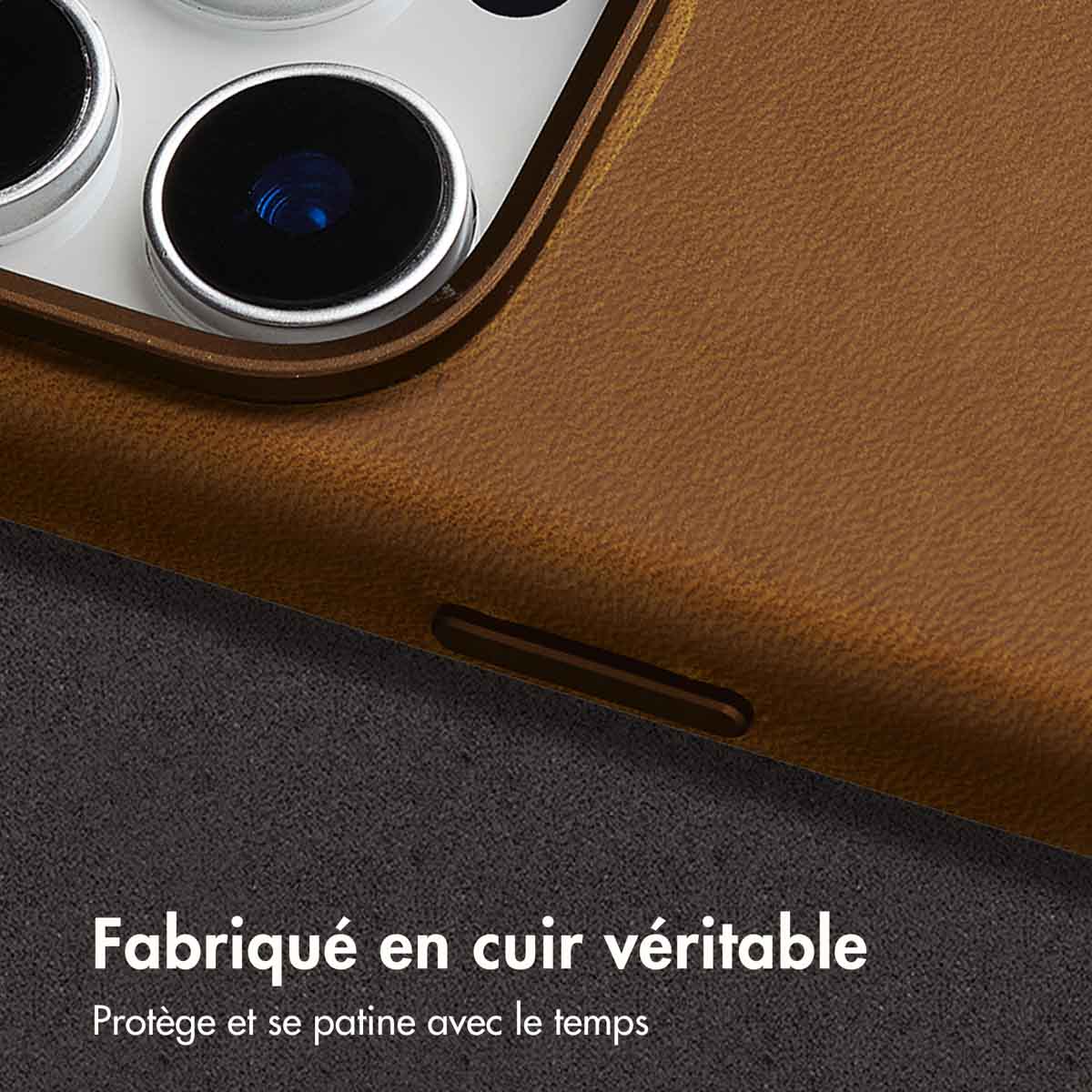 Accezz Vintage Leather Magsafe Backcover Apple iPhone 16 Pro Max - Tabacco Cognac - Afbeelding 7