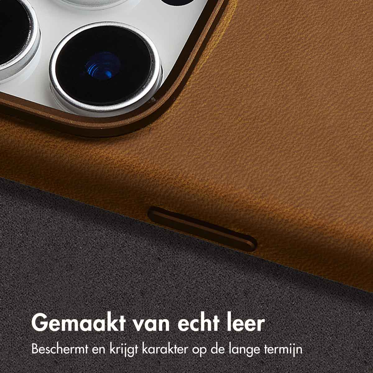 Accezz Vintage Leather Magsafe Backcover Apple iPhone 16 Pro Max – Tabacco Cognac