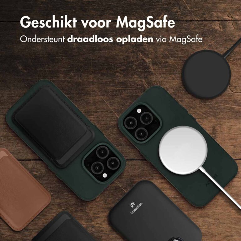 Accezz Vintage Leather MagSafe Backcover Apple iPhone 16 Pro Max - Smokey Green - Afbeelding 10