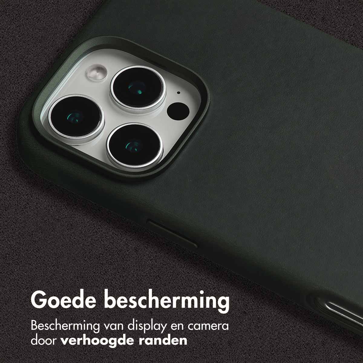 Accezz Vintage Leather Magsafe Backcover Apple iPhone 16 Pro Max - Smokey Green - Afbeelding 3