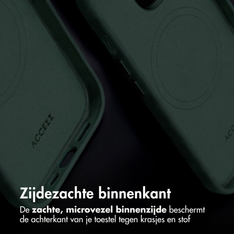Accezz Vintage Leather MagSafe Backcover Apple iPhone 16 Pro Max - Smokey Green - Afbeelding 7