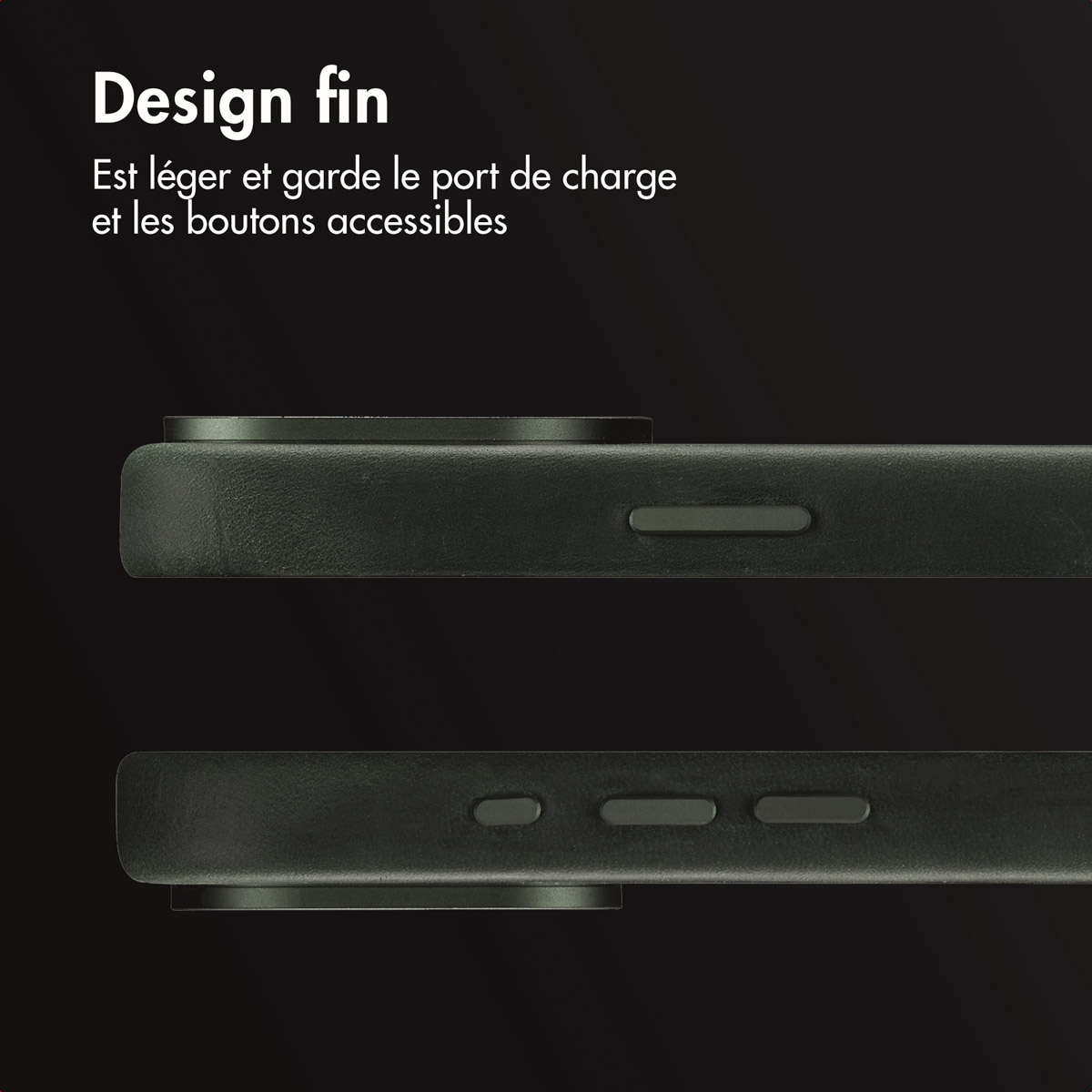 Accezz Vintage Leather Magsafe Backcover Apple iPhone 16 Pro Max - Smokey Green - Afbeelding 8