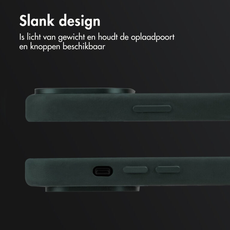 Accezz Vintage Leather MagSafe Backcover Apple iPhone 16 Pro Max - Smokey Green - Afbeelding 6