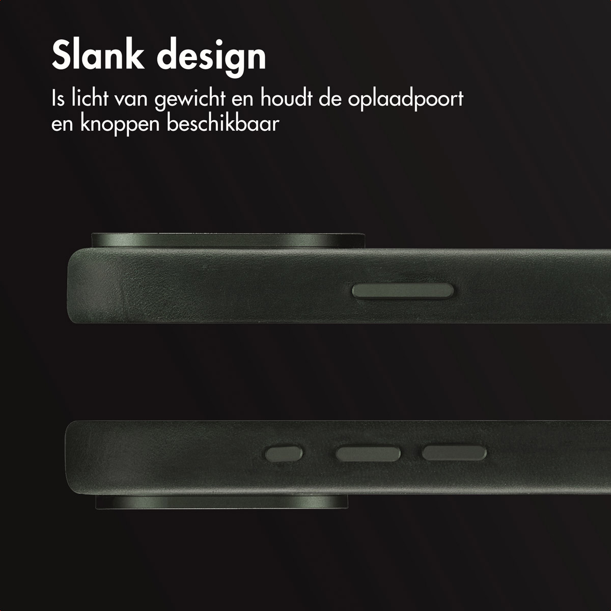 Accezz Vintage Leather Magsafe Backcover Apple iPhone 16 Pro Max - Smokey Green - Afbeelding 2