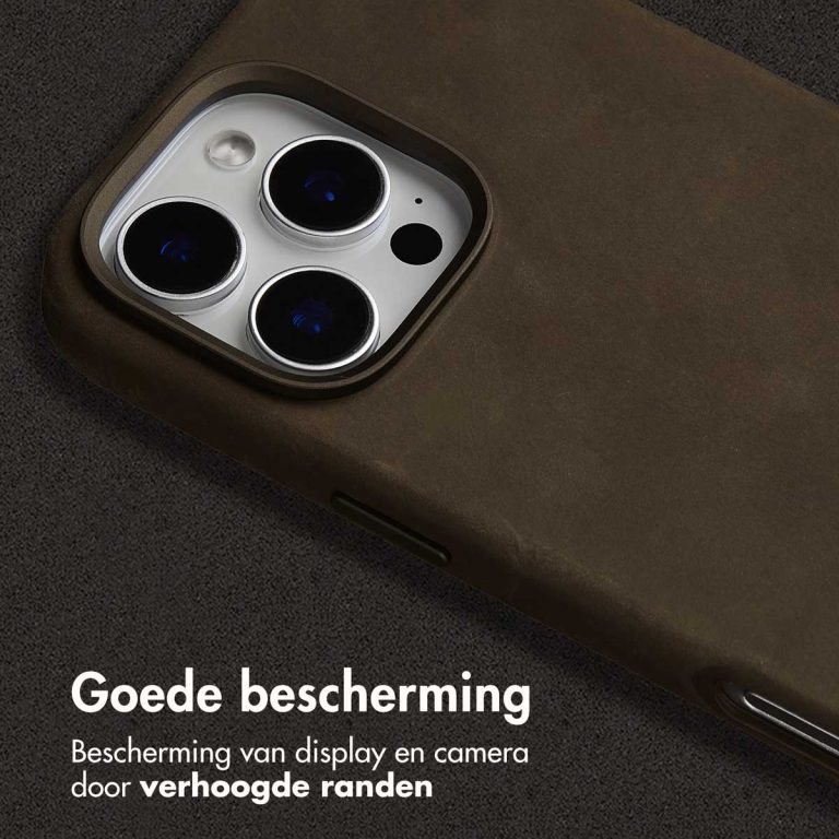Accezz Vintage Leather Magsafe Backcover Apple iPhone 16 Pro Max - Rustic Brown - Afbeelding 7