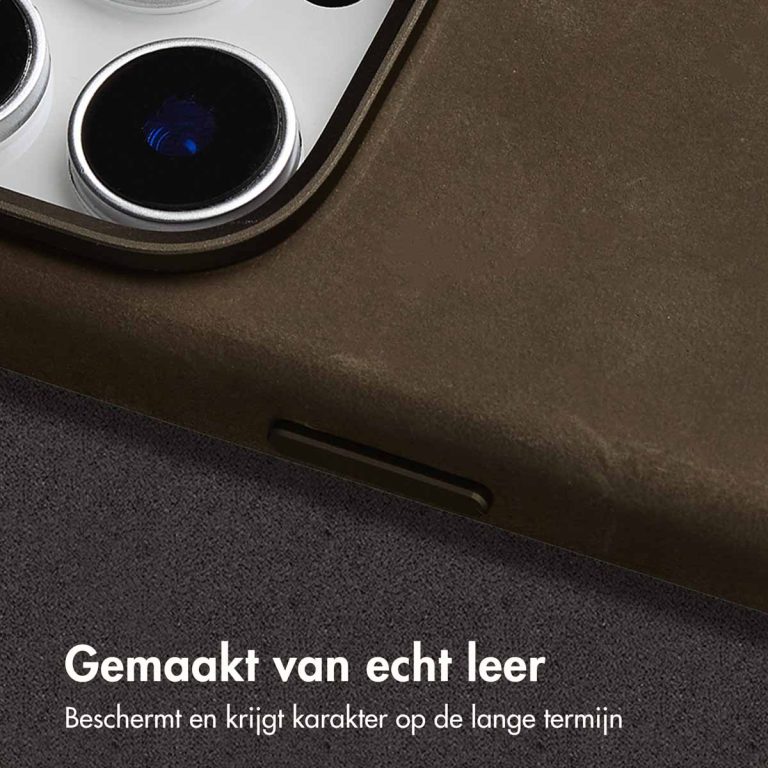 Accezz Vintage Leather Magsafe Backcover Apple iPhone 16 Pro Max - Rustic Brown - Afbeelding 5