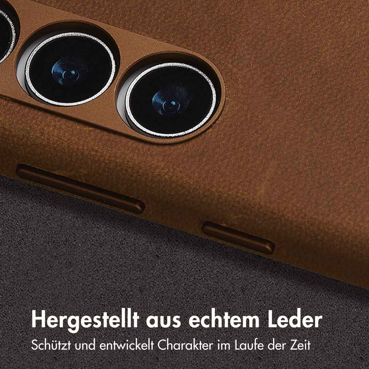 Accezz Vintage Leather Magsafe Backcover Samsung Galaxy S24 / S25 - Tabacco Cognac - Afbeelding 6