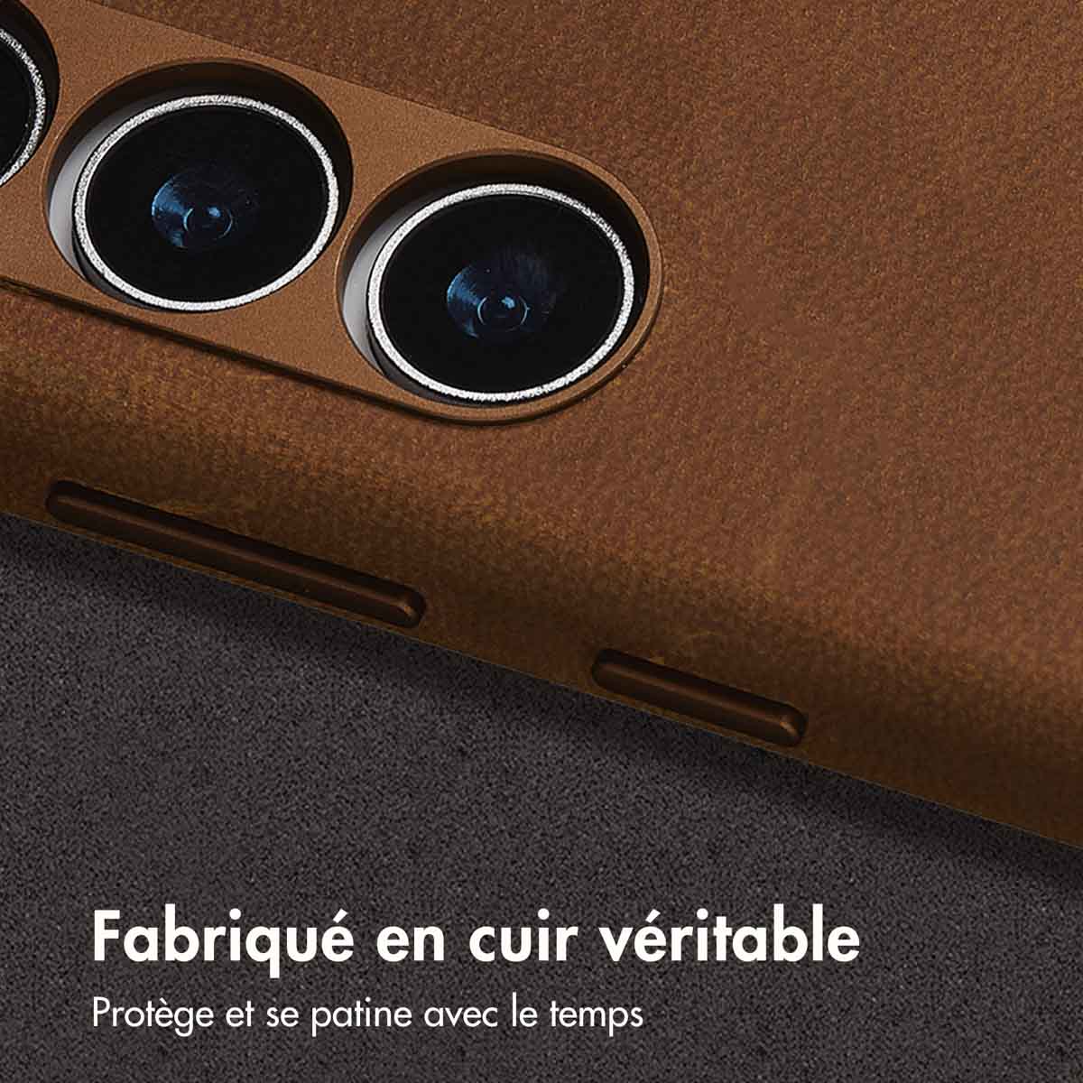 Accezz Vintage Leather Magsafe Backcover Samsung Galaxy S24 / S25 - Tabacco Cognac - Afbeelding 4