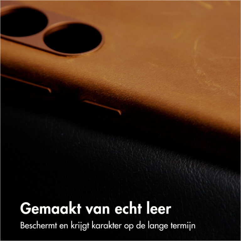 Accezz Vintage Leather Magsafe Backcover Samsung Galaxy S24 / S25 - Tabacco Cognac - Afbeelding 5
