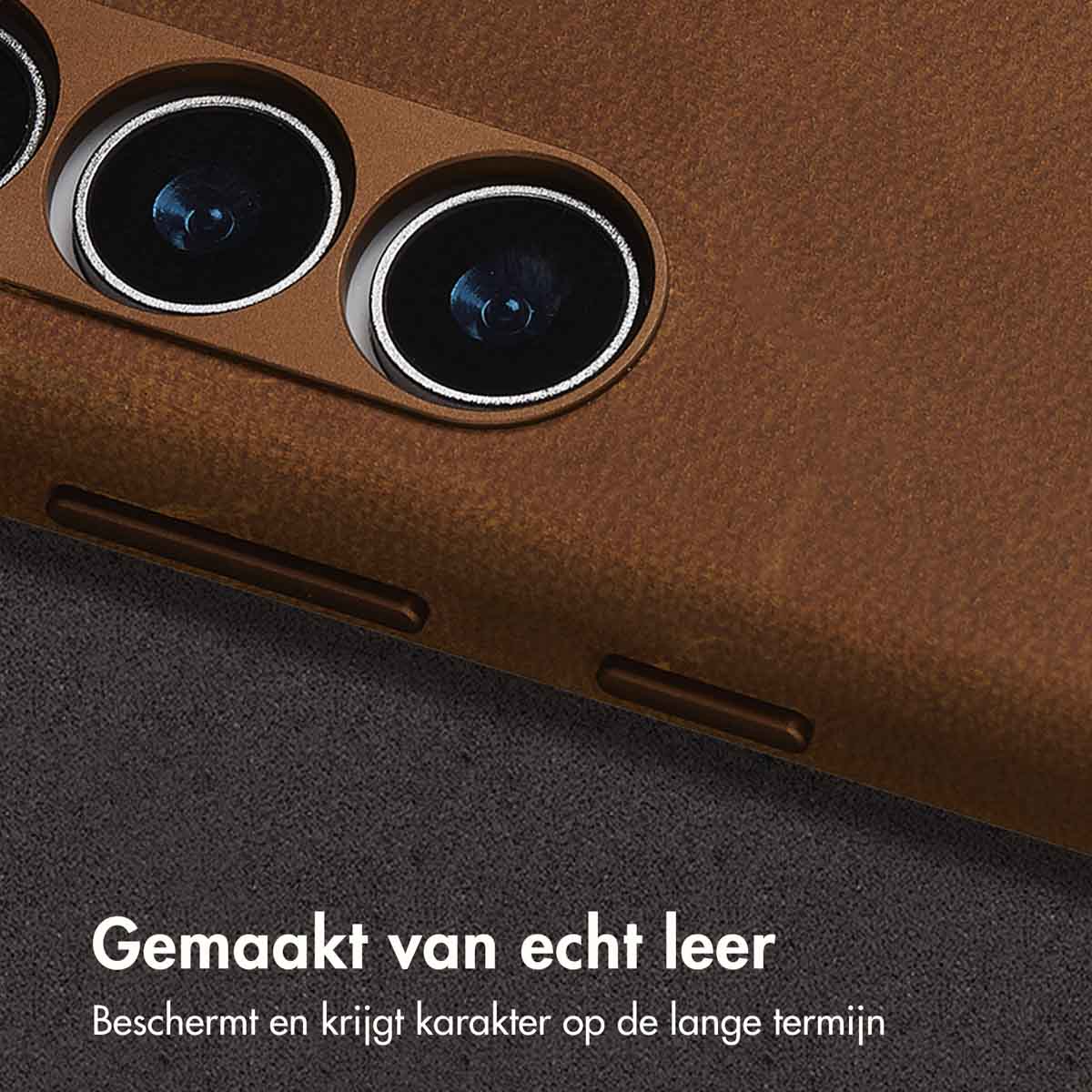 Accezz Vintage Leather Magsafe Backcover Samsung Galaxy S24 / S25 - Tabacco Cognac - Afbeelding 5