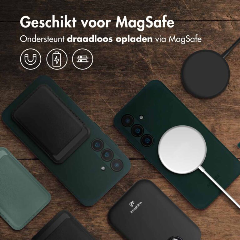 Accezz Vintage Leather Magsafe Backcover Samsung Galaxy S24 / S25 - Smokey Green - Afbeelding 6