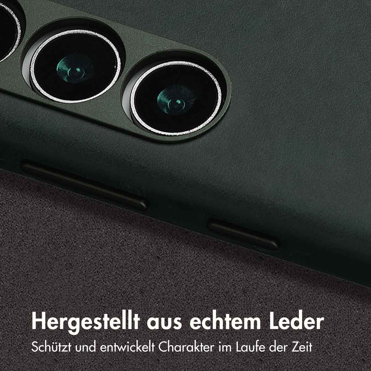 Accezz Vintage Leather Magsafe Backcover Samsung Galaxy S24 / S25 - Smokey Green - Afbeelding 5