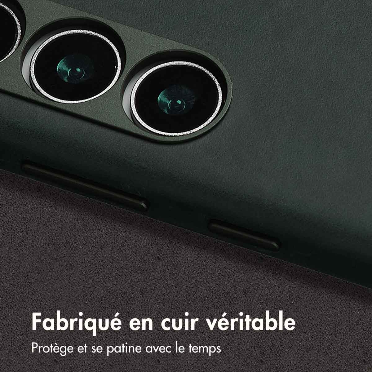 Accezz Vintage Leather Magsafe Backcover Samsung Galaxy S24 / S25 - Smokey Green - Afbeelding 4