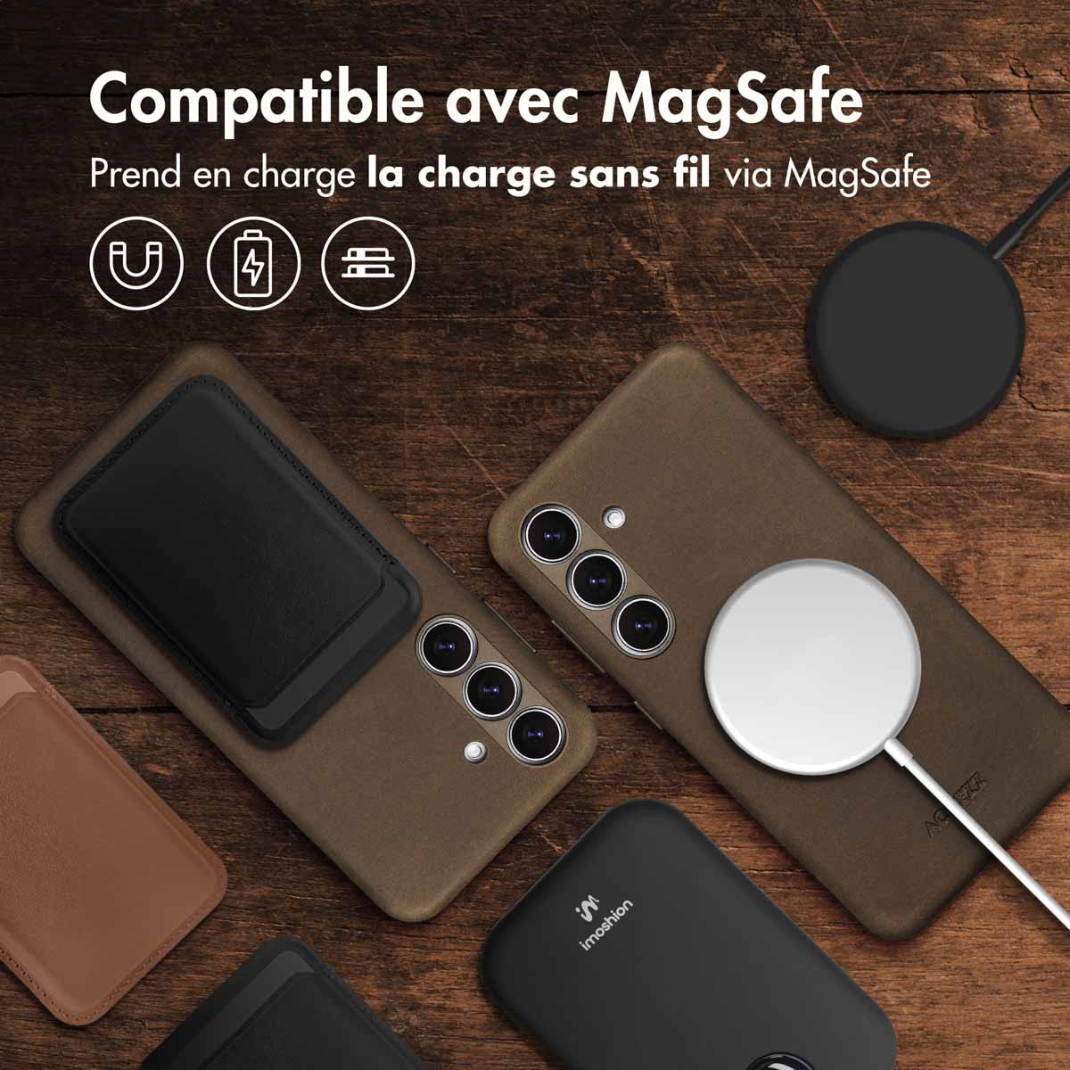 Accezz Vintage Leather Magsafe Backcover Samsung Galaxy S24 / S25 - Rustic Brown - Afbeelding 8