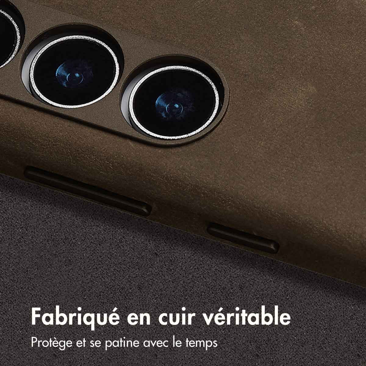 Accezz Vintage Leather Magsafe Backcover Samsung Galaxy S24 / S25 - Rustic Brown - Afbeelding 6