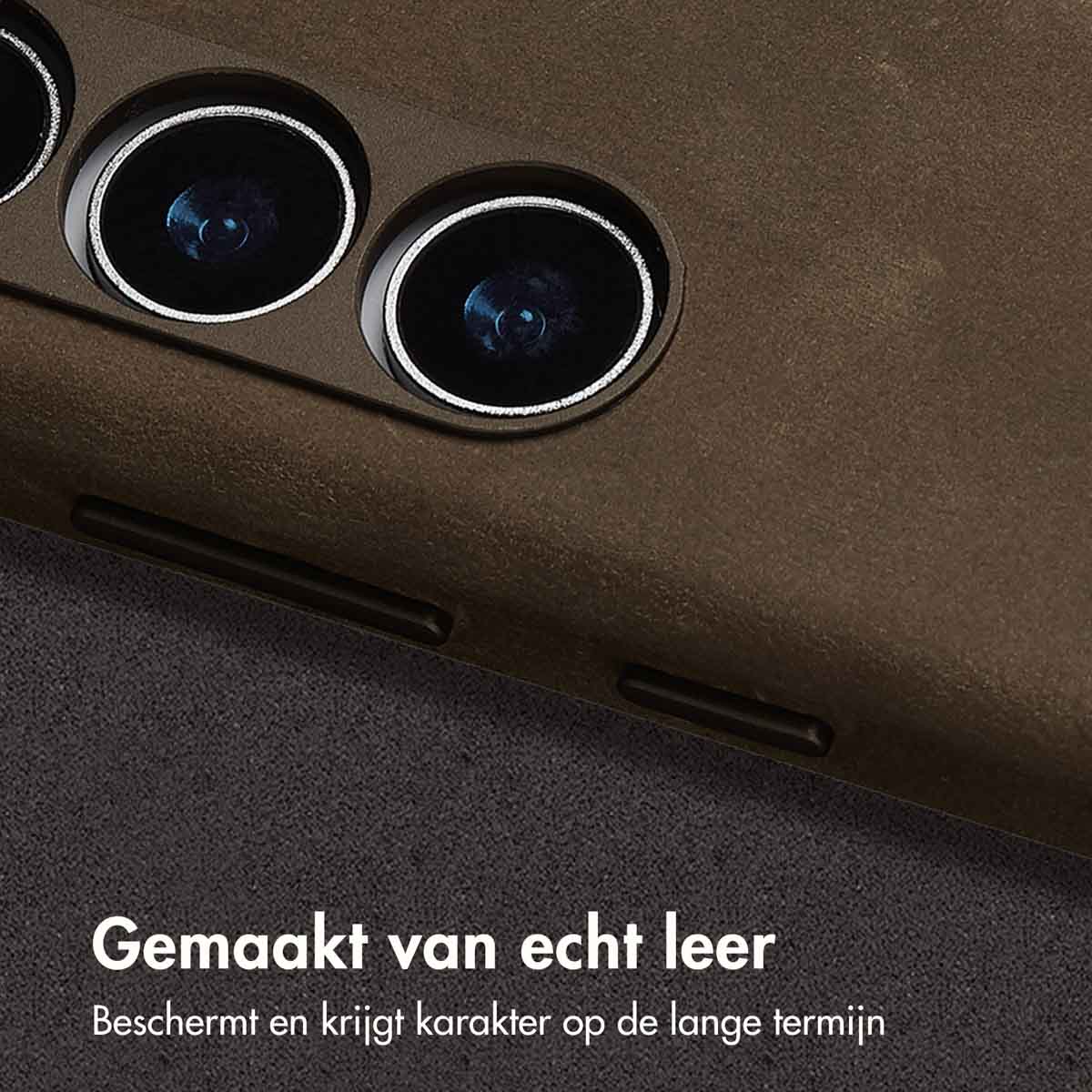 Accezz Vintage Leather Magsafe Backcover Samsung Galaxy S24 / S25 - Rustic Brown - Afbeelding 4