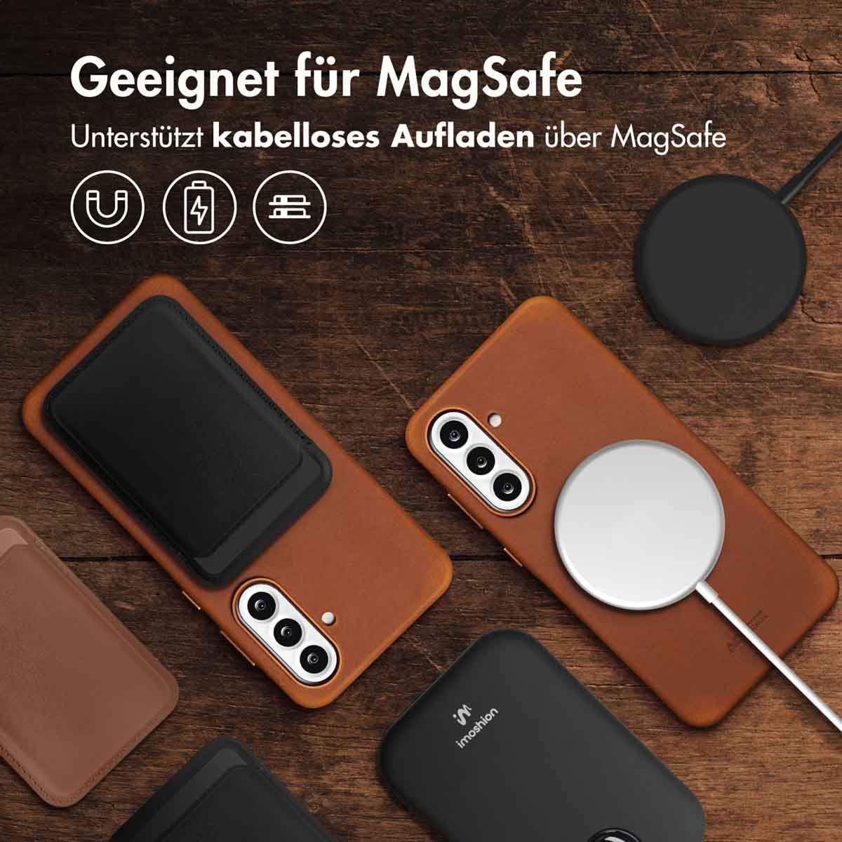 Accezz Vintage Leather Magsafe Backcover Samsung Galaxy A56 - Tabacco Cognac - Afbeelding 9