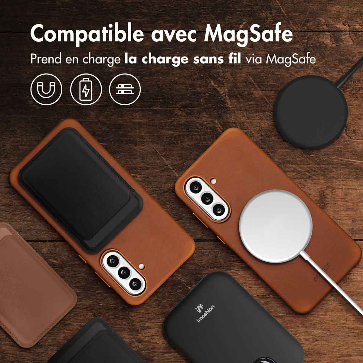 Accezz Vintage Leather Magsafe Backcover Samsung Galaxy A56 - Tabacco Cognac - Afbeelding 7