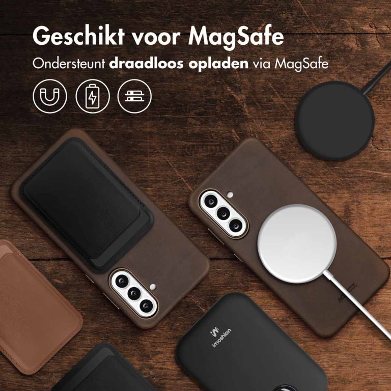 Accezz Vintage Leather Magsafe Backcover Samsung Galaxy A56 - Rustic Brown - Afbeelding 9