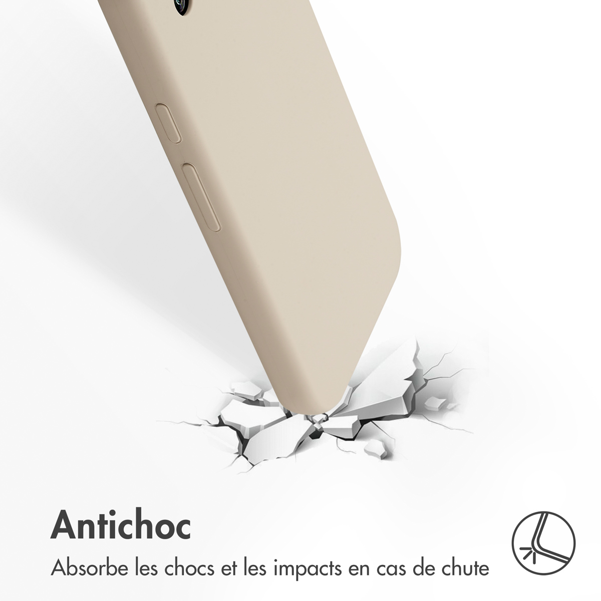 Accezz Liquid Silicone Backcover Google Pixel 9A - Stone - Afbeelding 6