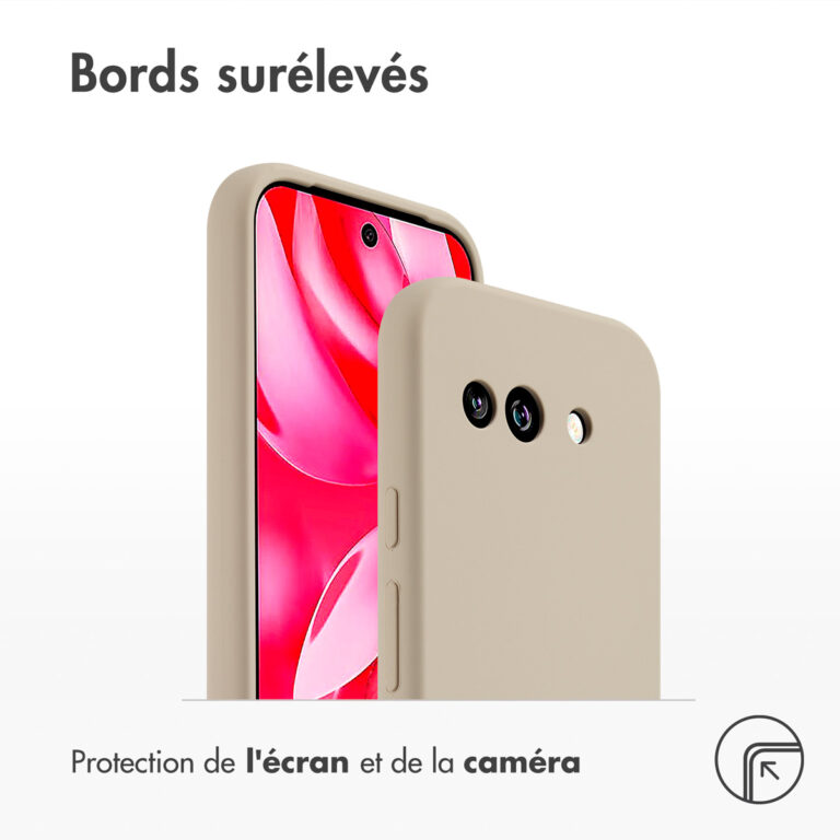 Accezz Liquid Silicone Backcover Google Pixel 9a - Stone - Afbeelding 5